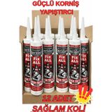 Renkli Duvarlar 12 ADET Süper Güçlü Özel Yapıştırıcı 450gr FİX ALL ATC Lambiri Tavan Korniş Yapıştırıcı 300 KG Taşır