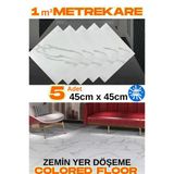 Renkli Duvarlar 1(M²) 45Cm X 45Cm 5 Adet Yapışkanlı Parke Floor Pvc Panel Yer Kaplama Paneli Arkası Kauçuklu 15P