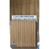 Renkli Duvarlar 1M² (50Cmx50cm 4 Adet)Kahverengi 3D Abs Pvc Malzeme Dayanıklı Duvar Paneli Silinebilir Lambiri Panel