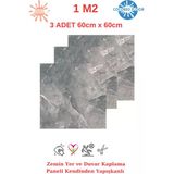 Renkli Duvarlar 1m2 3 Adet 60X60cm Floor Yapışkanlı Zemin ve Duvar Kaplama Paneli Arkası Kauçuklu Pvc WC Paneli 617
