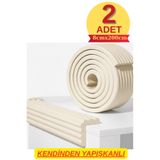Renkli Duvarlar 2 ADET 8cmx200cm Yapışkanlı Meva Ekru Lambiri model Çıta Süpürgelik Tablo Tavan Koruyucu Kenar Çıta