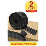 Renkli Duvarlar 2 ADET 8cmx200cm Yapışkanlı Meva Siyah Lambiri model Çıta Süpürgelik Tablo Tavan Koruyucu Kenar Çıta