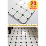 Renkli Duvarlar 20 Adet 30cmx30cm Yapışkanlı Karo Kemik Renk Floor Pvc Yer Zemin Kaplama Paneli Arkası Kauçuk 3319