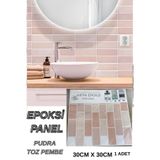 Renkli Duvarlar 30×30cm Pudra Pembe Renkli Epoksi 1 Adet 3D Yapışkanlı Duvar Kaplama Paneli Mutfak Banyo Salon Ofis