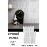 Renkli Duvarlar 30×30cm Soft Gri Epoksi 1 Adet 3D Yapışkanlı Duvar Kaplama Paneli Mutfak Banyo Salon Ofis