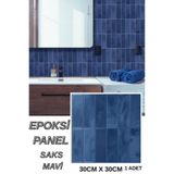 Renkli Duvarlar 30cm×30cm Saks Mavi Epoksi 1 Adet 3D Yapışkanlı Duvar Paneli Kağıdı Sticker Mutfak Banyo Salon Ofis