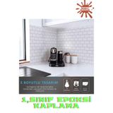 Renkli Duvarlar 3D Yapışkanlı Kaplama Duvar Sticker Panel Mutfak Banyo Salon Ofis30×30cm White Stone Epoksi 1 Adet