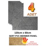 Renkli Duvarlar 4 ADET 60x120cm Alternatif Kaplama UV PVC Sion GRİ Mermer Desenli Ev Ofis Otel Duvar Kaplama Paneli