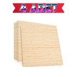 Renkli Duvarlar 4 Adet 70cmx70cm Kendinden Yapışkanlı Açık Meşe Duvar Paneli Kağıdı Sticker Ofis Salon Otel Nw37