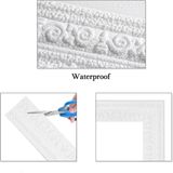 RENKLİ DUVARLAR 4 Adet 8x110 cm Kendinden Yapışkanlı Başak Model Motifli Beyaz Esnek Duvar Çıta Çerçeve Süpürgelik