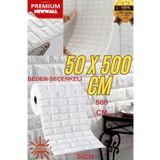 Renkli Duvarlar 5 Metre(2,5M2) Tek Parça Bütün Kendinden Yapışkanlı Duvar Kağıdı Esnek Köpük Paneli 3d Tuğla Desenli