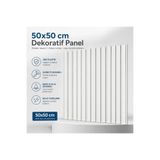 Renkli Duvarlar 50Cm X 50Cm 1 Adet 3D Abs Malzeme Pvc Dayanıklı Duvar Paneli Silinebilir Lambiri Model Beyaz Panel