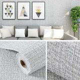 Renkli Duvarlar 50x280 Cm (1,4m2) Keten Grisi Kendinden Yapışkanlı Duvar Kağıdı Dokulu Esnek Silinebilir
