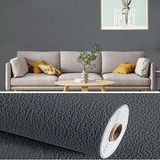 RENKLİ DUVARLAR 50x280 Cm (1,4m2) Koyu Gri Antasit Kendinden Yapışkanlı Dokulu Esnek Silinebilir Duvar Kağıdı