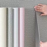 Renkli Duvarlar 50x280cm Keten Kahvesi Yapışkanlı Isı Ve Ses Yalıtımını Destekler Boyanabilir Duvar Paneli Kağıdı