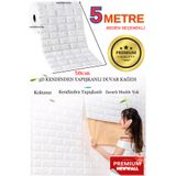 Renkli Duvarlar 50x500cm Beden Seçeneği İle Beyaz Kendinden Yapışkanlı Duvar Kağıdı Esnek Paneli 3d Tuğla Desen