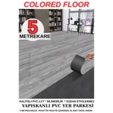 Renkli Duvarlar 5m2 Alan Kaplar Koyu Gri Yapışkanlı Sudan Etkilenmeyen LVT-PVC Yer Döşeme Parkesi Floor NWYP09