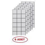 Renkli Duvarlar 6 Adet 30X60cm (1,08M2)Siyah Çizgi Beyaz Kare Yapışkanlı Esnek Karavan Banyo Wc Duvar Kaplama Paneli