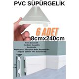Renkli Duvarlar 6 Adet 8cmx240cm Munut PVC Süpürgelik Suya Neme Dayanıklı PVC Parke Seramik Salon Mutfak Süpürgeliği