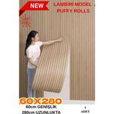 Renkli Duvarlar 60Cm X 280Cm 1 Adet Kendinden Yapışkanlı Açık Kahverengi Lambiri Desenli Duvar Paneli Kağıdı Yg005