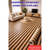 Renkli Duvarlar 60cmx280cm 1 Adet Yapışkanlı Rulo Koyu Kahve Lambiri Desenli Duvar ve Yer Paneli Mineflo GS8005