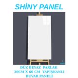 Renkli Duvarlar 60x30 Cm 1 Adet Kendinden Yapışkanlı Shiny Düz Kırık Beyaz Parlak Duvar Ofis Mutfak Karosu Paneli