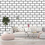 Renkli Duvarlar 60X30CM Shiny Beyaz Tuğla Desen Kendinden Yapışkanlı Karavan Prefabrik Banyo Wc Duvar Kaplama Paneli