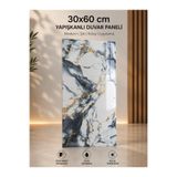 Renkli Duvarlar 60x30cm Shiny Mavi Gold Mermer Desenli Yapışkanlı Mutfak Banyo Kaplama Duvar Paneli Kağıdı TX-035