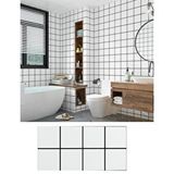 Renkli Duvarlar 60x30cm Shiny Siyah Çizgili Beyaz Kare Yapışkanlı Karavan Prefabrik Banyo Wc Duvar Kaplama Paneli