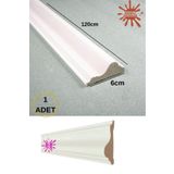 Renkli Duvarlar 6cm x 120 cm 1 Adet Pvc Polimer Beyaz Parke Süpürgelik Duvar Çıtası Bodürü Salon Ofis Tasarım