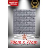 Renkli Duvarlar 70cm x 77cm 1 Adet Yapışkanlı Gri Sünger Duvar Paneli 3D Kabartmalı Ofis Karavan Salon Duvar Kağıdı