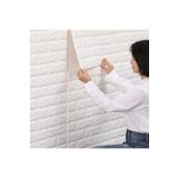 Renkli Duvarlar 70X23 cm Beyaz Kendinden Yapışkanlı 3D Esnek Duvar Kağıdı Paneli KREATİF