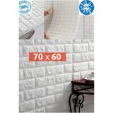 Renkli Duvarlar 70X60cm Kendinden Yapışkanlı 3D Beyaz Duvar Kaplama Kağıdı Paneli