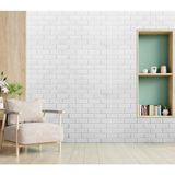 Renkli Duvarlar 70X77CM (0,53M2) Kendinden Yapışkanlı Duvar Kağıdı Esnek Köpük Paneli 3D Boyutlu Tuğla Desen Beyaz