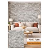 Renkli Duvarlar 70x77cm 1Adet Yapışkanlı Alaca Gri Sünger Duvar Paneli 3D Kabartmalı Karavan Salon Duvar Kağıdı Nw13