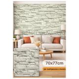 Renkli Duvarlar 70x77cm 1Adet Yapışkanlı Krem-gri Sünger Duvar Paneli 3D Kabartmalı Karavan Salon Duvar Kağıdı Nw112