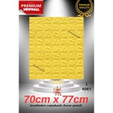 Renkli Duvarlar 70x77cm 1Adet Yapışkanlı Sarı Sünger Duvar Paneli 3D Kabartmalı Karavan Salon Duvar Kağıdı Nw138