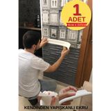 Renkli Duvarlar 8cmx225cm 1 Adet Kendinden Yapışkanlı Ekru Düz model Sünger Süpürgelik Tablo Tavan Parke Süpürgelik