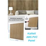 Renkli Duvarlar Açık Kahverengi 50cmx50cm 1Adet 3D Abs PVC Dayanıklı Ev Ofis Duvar Paneli Silinebilir Lambiri Panel