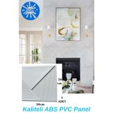 Renkli Duvarlar Beyaz 50cmx50cm 1Adet 3D ABS PVC Çizgili Desenli Dayanıklı Duvar Paneli Silinebilir Lambiri Panel