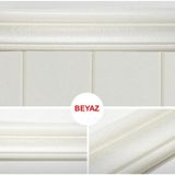 Renkli Duvarlar Beyaz 8cm x 220CM 4 Adet Yapışkanlı Çıta Çerçeve Esnek Süpürgelik - 8 x 220 cm