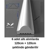Renkli Duvarlar Boyanabilir Dekoratif Pvc Duvar Çıtası 2.5 cm 1 Boy 240 cm Duvar Süsleri Koridor Salon Çıta Tasarım - 1 Adet - Beyaz - Krem