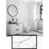 Renkli Duvarlar Bs1763 60X30cm Shiny Net Gri Mermer Desenli Yapışkanlı Karavan Prefabrik Banyo Duvar Kaplama Paneli