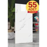 Renkli Duvarlar CF-1035 10m2 55 Adet 30x60cm Yapışkanlı Mermer Desenli Karavan Banyo Wc Duvar Kaplama Paneli