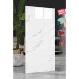Renkli Duvarlar CF-1035 30x60cm Beyaz Mermer Desenli Yapışkanlı Seramik Köpük Banyo WC Kaplama Duvar Paneli Kağıdı