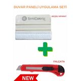 Renkli Duvarlar Duvar Paneli Uygulama seti 1 Adet Keçeli Ragle 1 Adet Falçata Pratik Duvar Paneli Kağıdı Folyo Seti