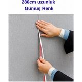 Renkli Duvarlar Gümüş Kendinden Yapışkanlı 1 Adet 0.8mm x 280CM Duvar, Mobilya Kenar Dekoratif Koruma Şerit Çıta - 100 x 280 cm