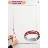 Renkli Duvarlar Kendinden Yapışkanlı 1 Adet 280cm Gümüş Şerit Duvar, Mobilya Kenar Dekoratif Koruma çıta Süpürgelik