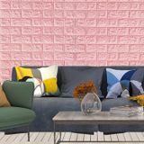 Renkli Duvarlar Kendinden Yapışkanlı 3D Duvar Kağıdı Paneli 70x38 cm Pembe