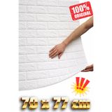 Renkli Duvarlar Kendinden Yapışkanlı 3D Köpük 70x77 cm 1 Adet Beyaz Duvar Kağıdı Paneli Dekoratif Mutfak Salon